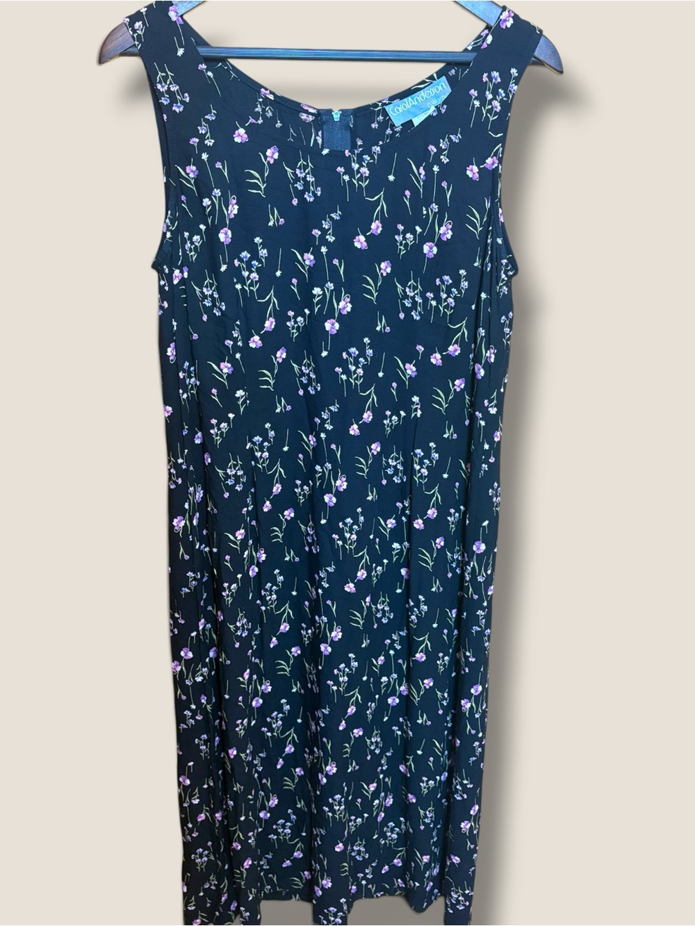 Vintage 90s Carol Anderson Edition Cottagecore Floral Rayon Dress Made USA